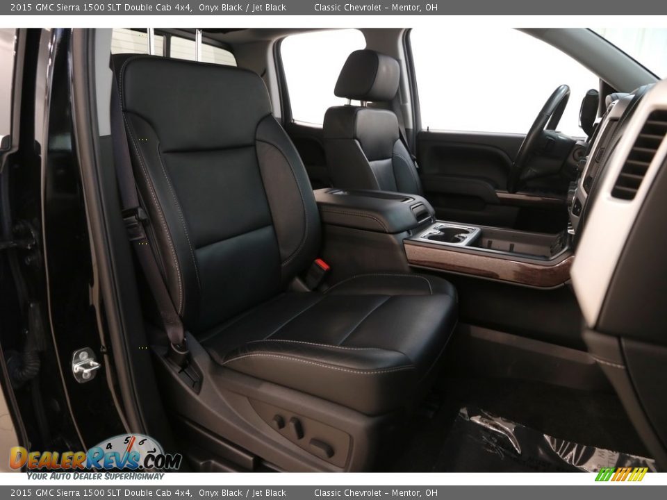 2015 GMC Sierra 1500 SLT Double Cab 4x4 Onyx Black / Jet Black Photo #18