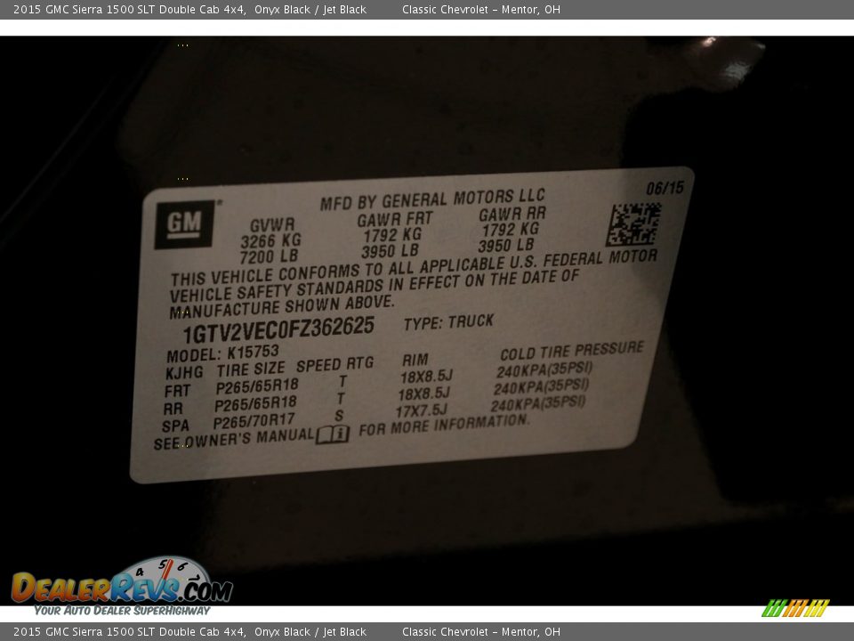 2015 GMC Sierra 1500 SLT Double Cab 4x4 Onyx Black / Jet Black Photo #23