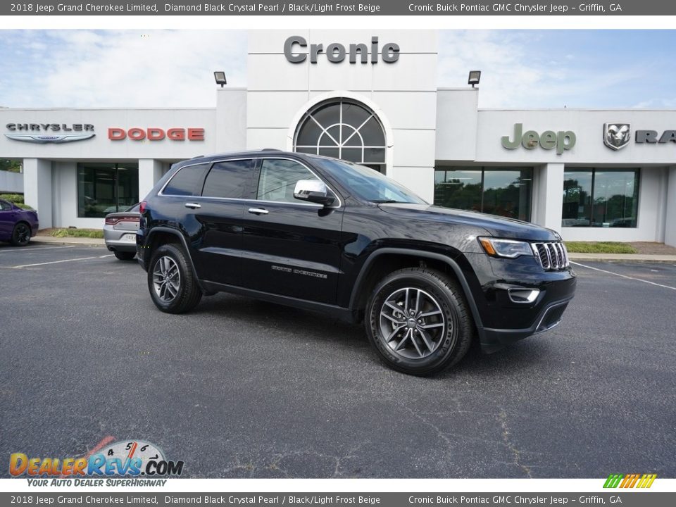 2018 Jeep Grand Cherokee Limited Diamond Black Crystal Pearl / Black/Light Frost Beige Photo #1