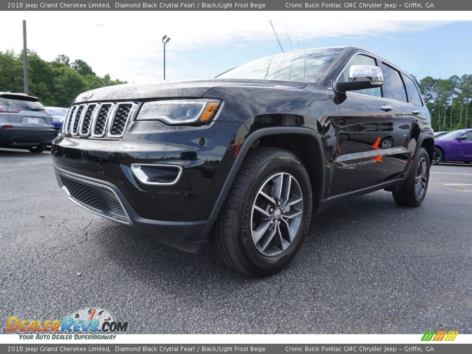 2018 Jeep Grand Cherokee Limited Diamond Black Crystal Pearl / Black/Light Frost Beige Photo #3