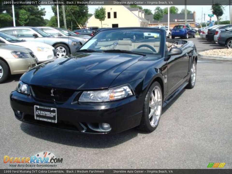 1999 Ford Mustang SVT Cobra Convertible Black / Medium Parchment Photo #1