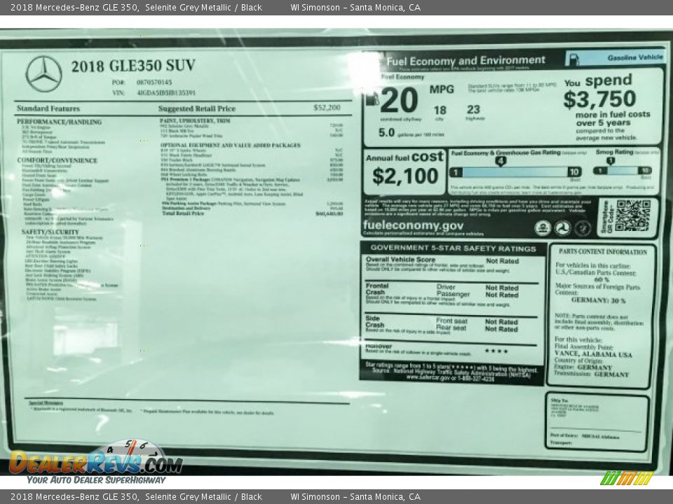 2018 Mercedes-Benz GLE 350 Selenite Grey Metallic / Black Photo #10