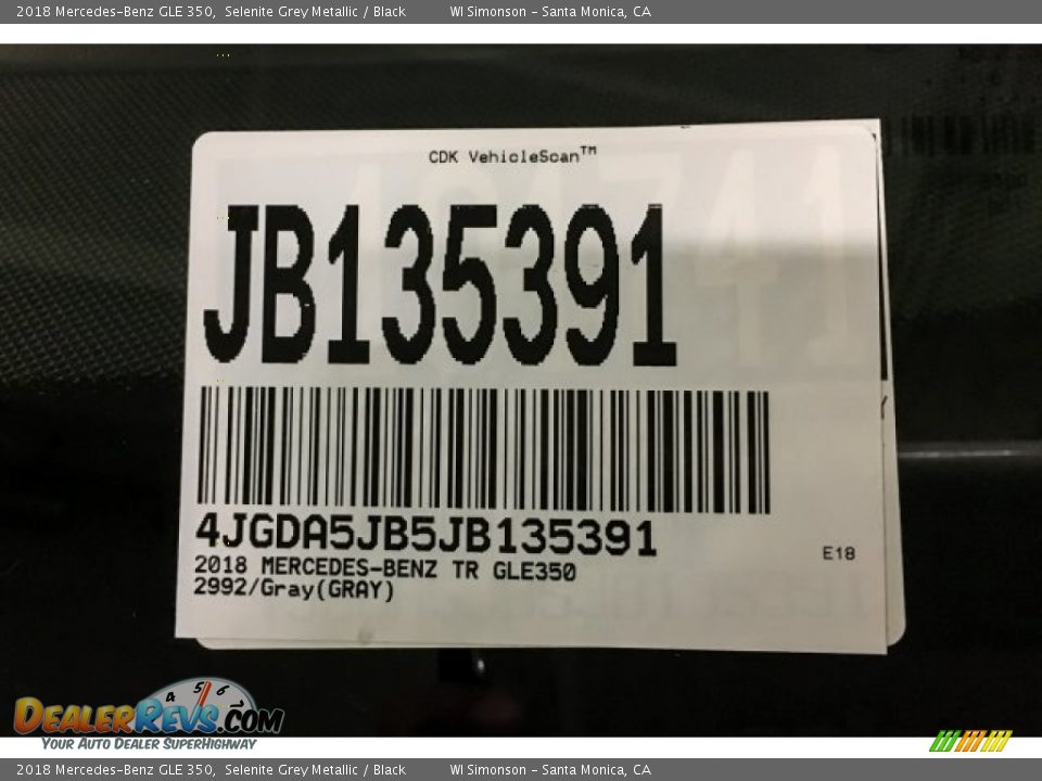 2018 Mercedes-Benz GLE 350 Selenite Grey Metallic / Black Photo #11