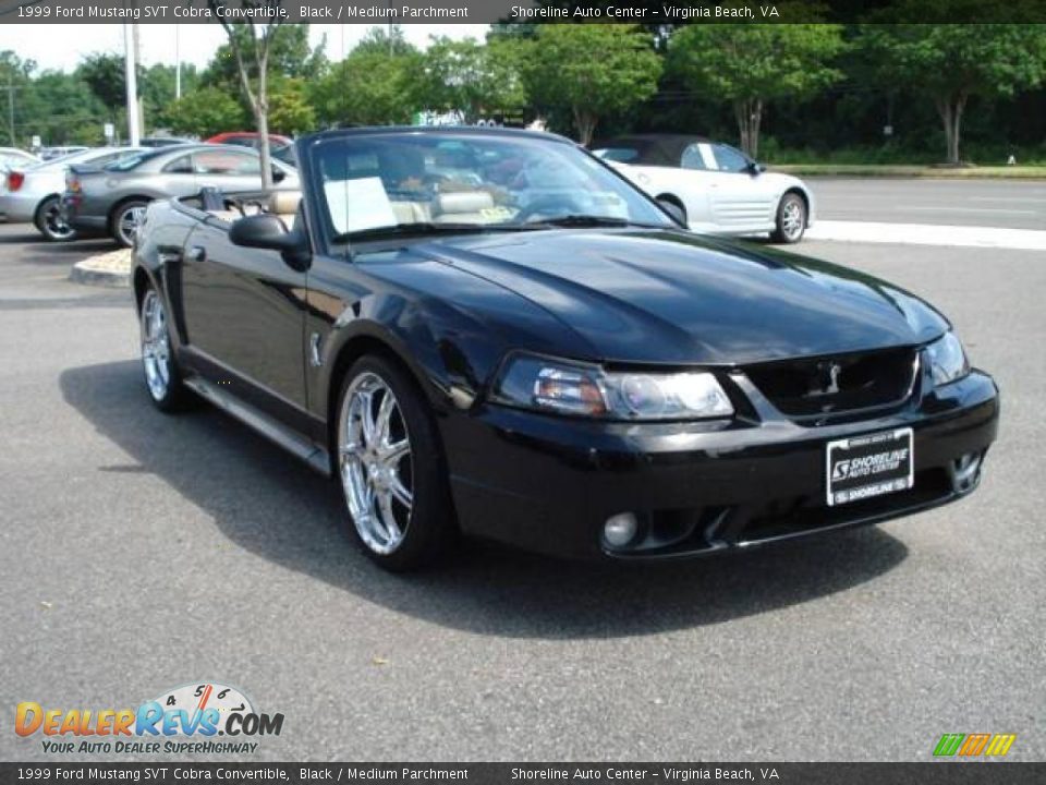 1999 Ford Mustang SVT Cobra Convertible Black / Medium Parchment Photo #6