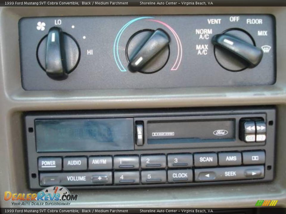 1999 Ford Mustang SVT Cobra Convertible Black / Medium Parchment Photo #10