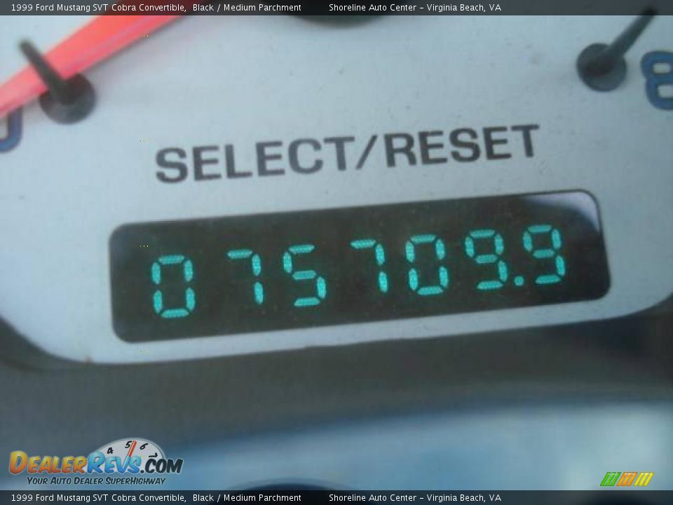 1999 Ford Mustang SVT Cobra Convertible Black / Medium Parchment Photo #13