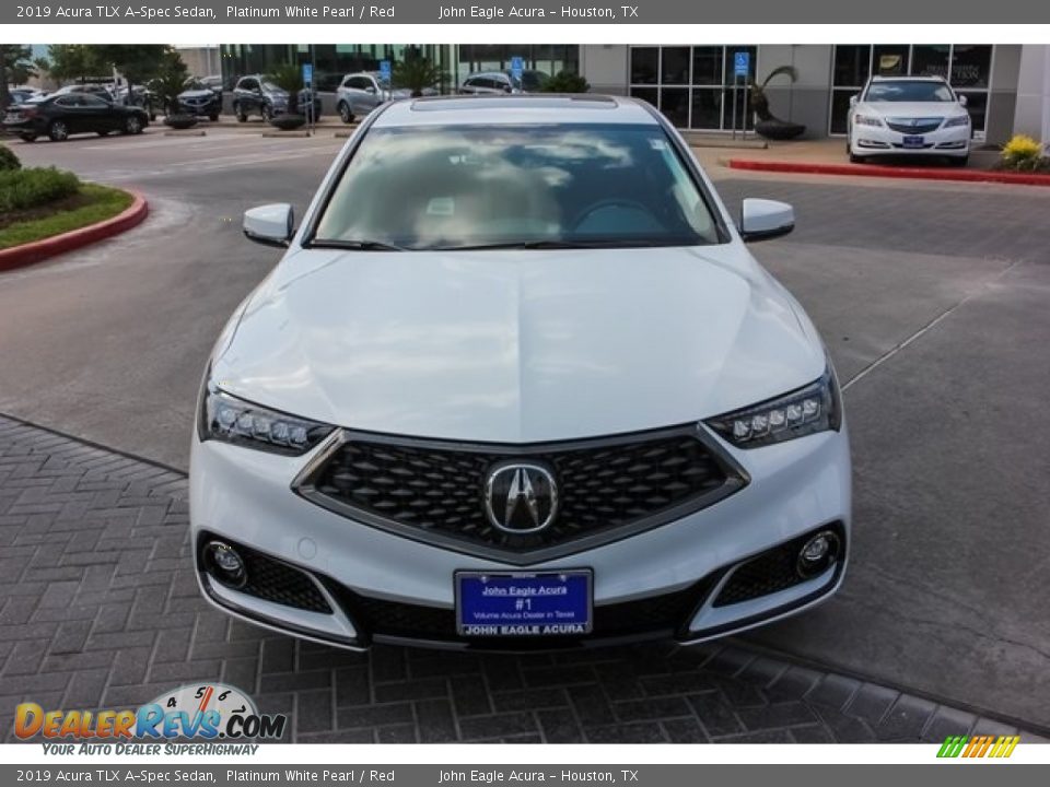 2019 Acura TLX A-Spec Sedan Platinum White Pearl / Red Photo #2