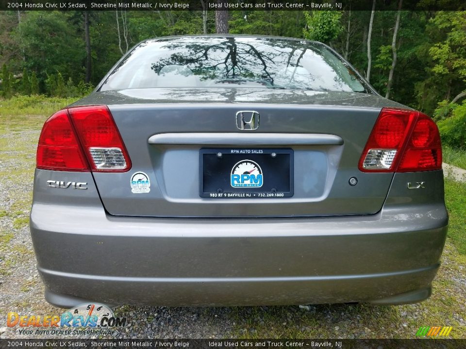 2004 Honda Civic LX Sedan Shoreline Mist Metallic / Ivory Beige Photo #4