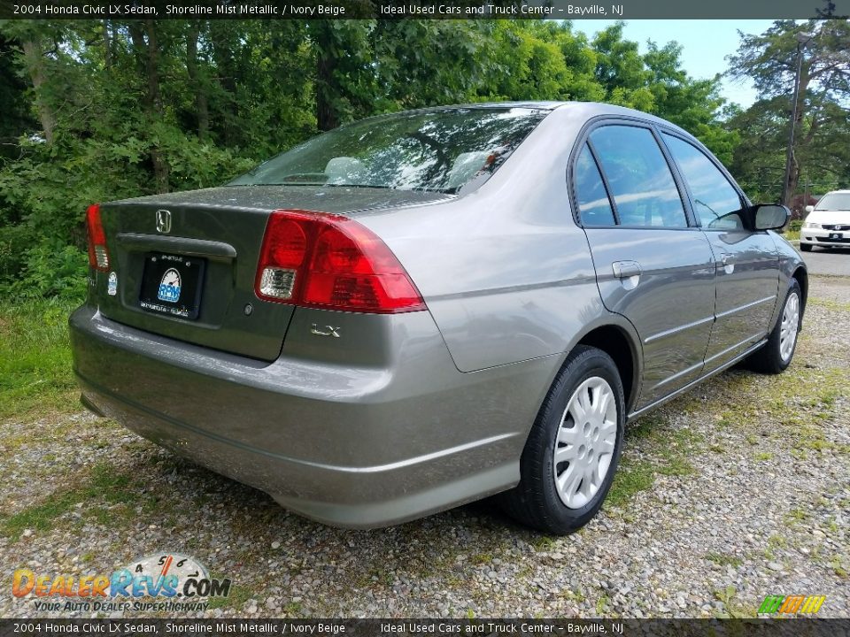 2004 Honda Civic LX Sedan Shoreline Mist Metallic / Ivory Beige Photo #5