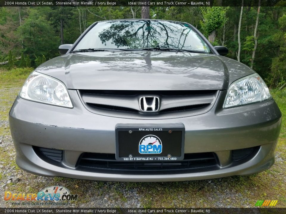 2004 Honda Civic LX Sedan Shoreline Mist Metallic / Ivory Beige Photo #8