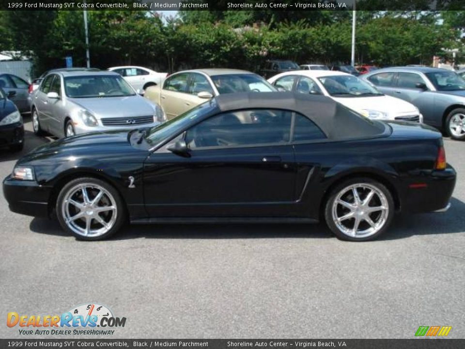 1999 Ford Mustang SVT Cobra Convertible Black / Medium Parchment Photo #21