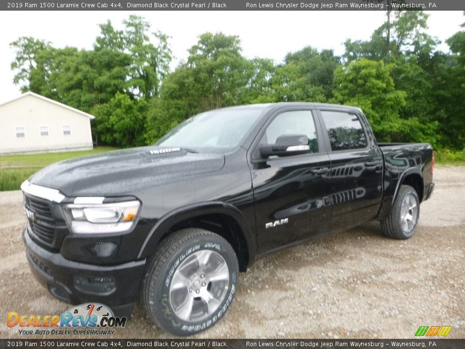 2019 Ram 1500 Laramie Crew Cab 4x4 Diamond Black Crystal Pearl / Black Photo #1