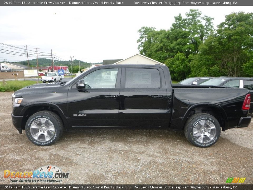 2019 Ram 1500 Laramie Crew Cab 4x4 Diamond Black Crystal Pearl / Black Photo #2