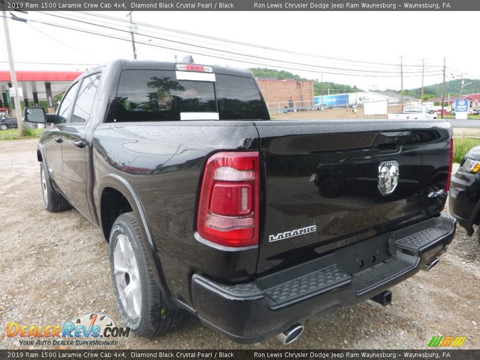 2019 Ram 1500 Laramie Crew Cab 4x4 Diamond Black Crystal Pearl / Black Photo #3