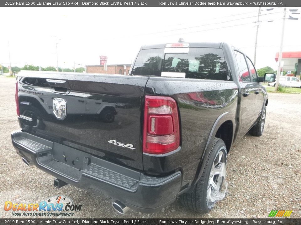 2019 Ram 1500 Laramie Crew Cab 4x4 Diamond Black Crystal Pearl / Black Photo #5