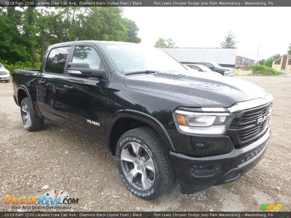 2019 Ram 1500 Laramie Crew Cab 4x4 Diamond Black Crystal Pearl / Black Photo #7