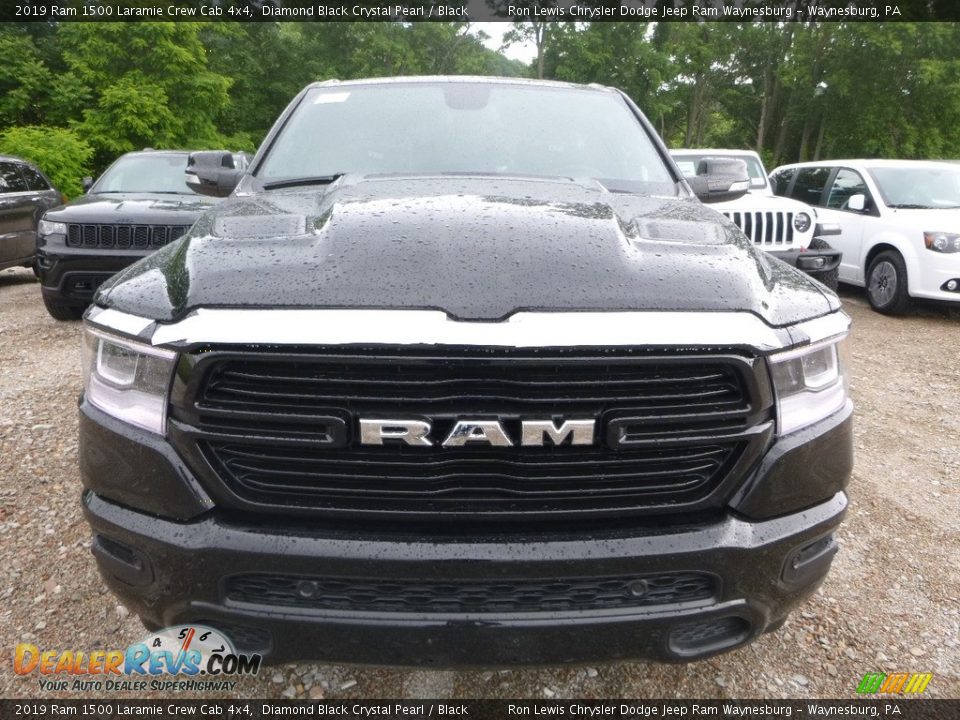2019 Ram 1500 Laramie Crew Cab 4x4 Diamond Black Crystal Pearl / Black Photo #8