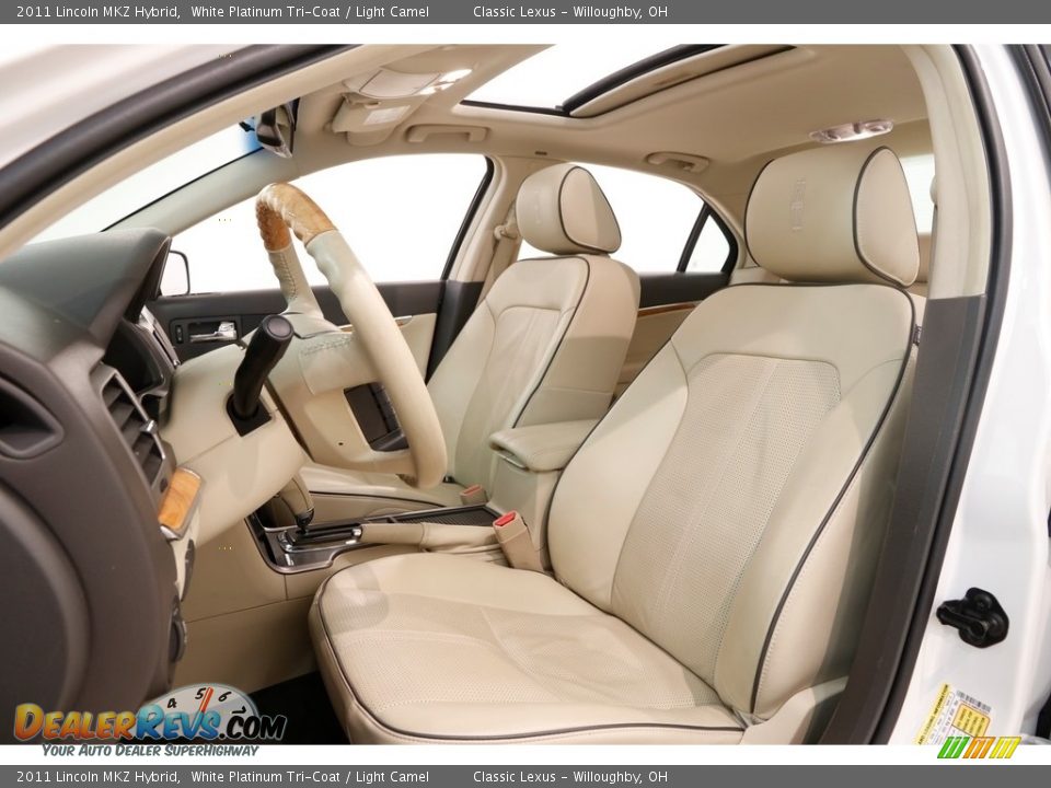 2011 Lincoln MKZ Hybrid White Platinum Tri-Coat / Light Camel Photo #7