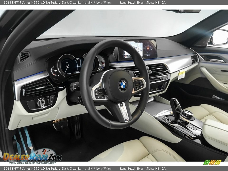 2018 BMW 5 Series M550i xDrive Sedan Dark Graphite Metallic / Ivory White Photo #5