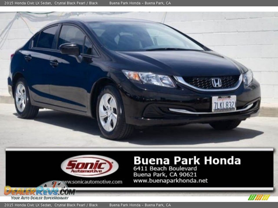2015 Honda Civic LX Sedan Crystal Black Pearl / Black Photo #1