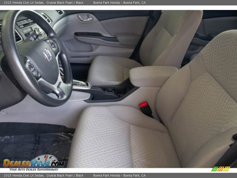 2015 Honda Civic LX Sedan Crystal Black Pearl / Black Photo #3