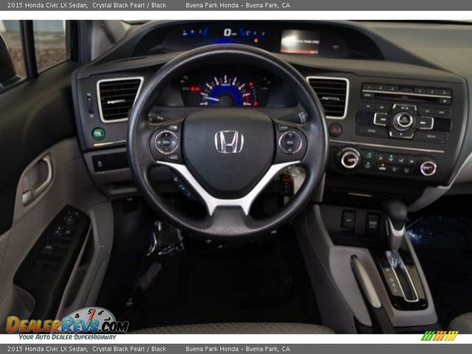 2015 Honda Civic LX Sedan Crystal Black Pearl / Black Photo #5