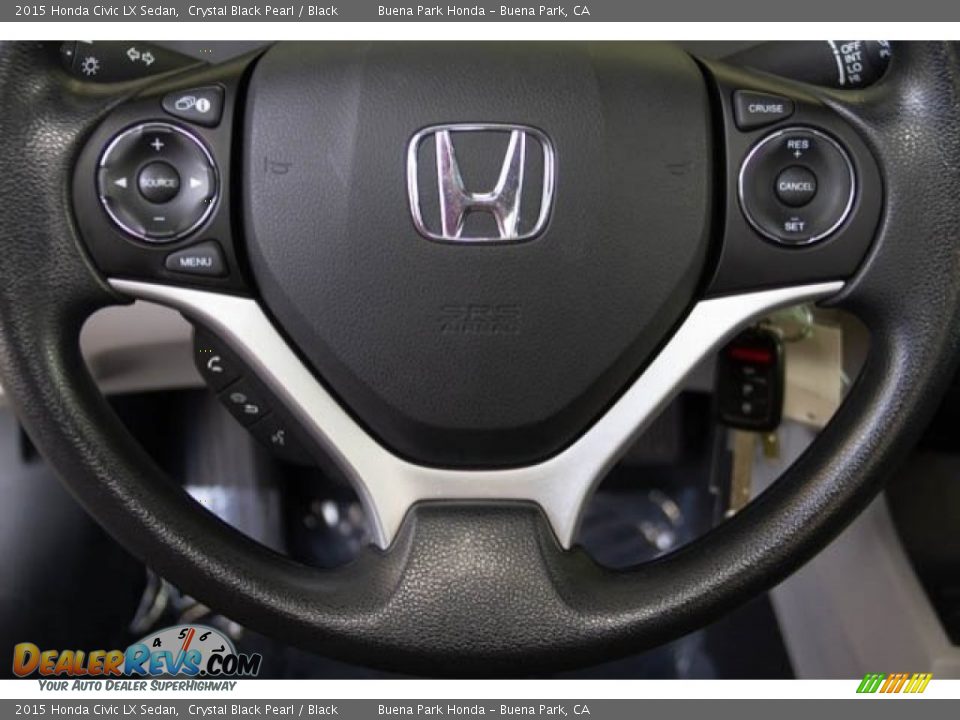 2015 Honda Civic LX Sedan Crystal Black Pearl / Black Photo #14