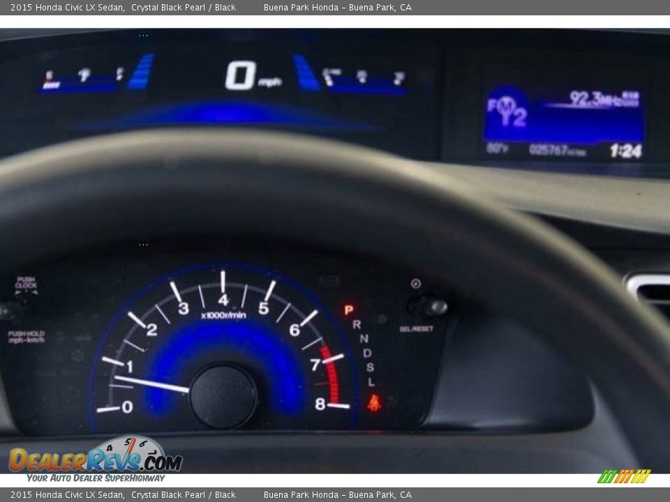 2015 Honda Civic LX Sedan Crystal Black Pearl / Black Photo #23