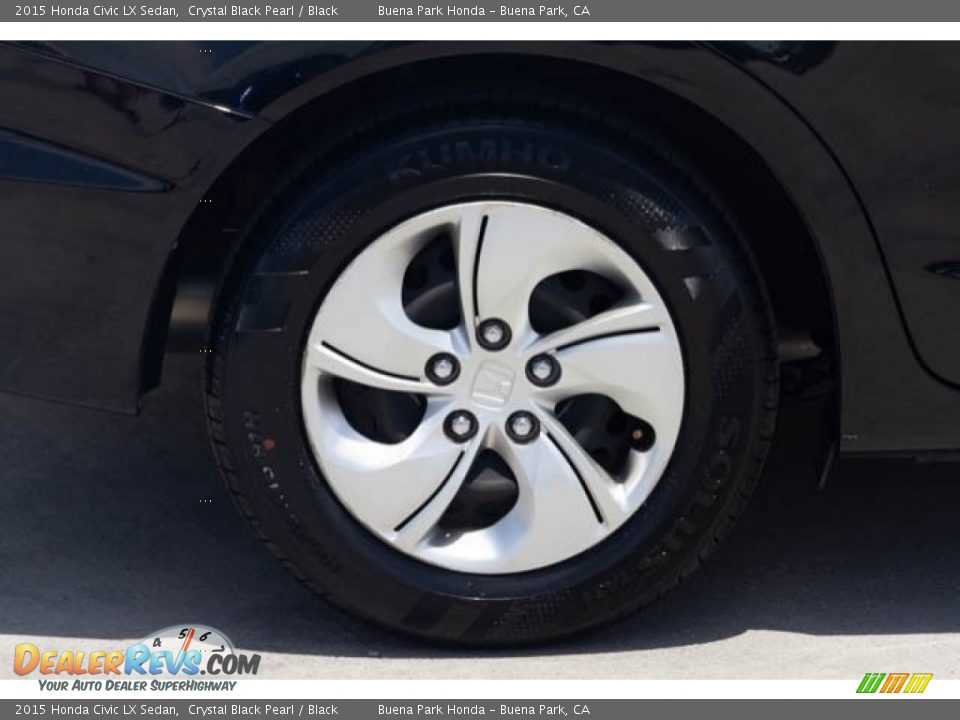 2015 Honda Civic LX Sedan Crystal Black Pearl / Black Photo #33