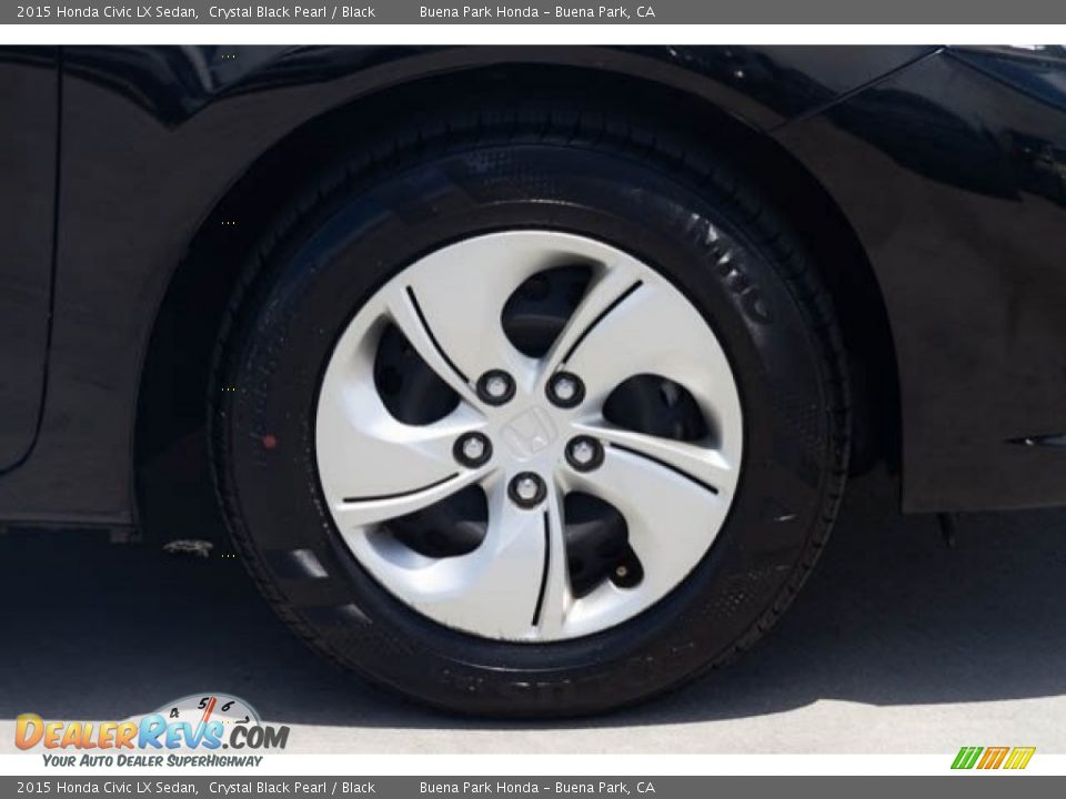 2015 Honda Civic LX Sedan Crystal Black Pearl / Black Photo #34