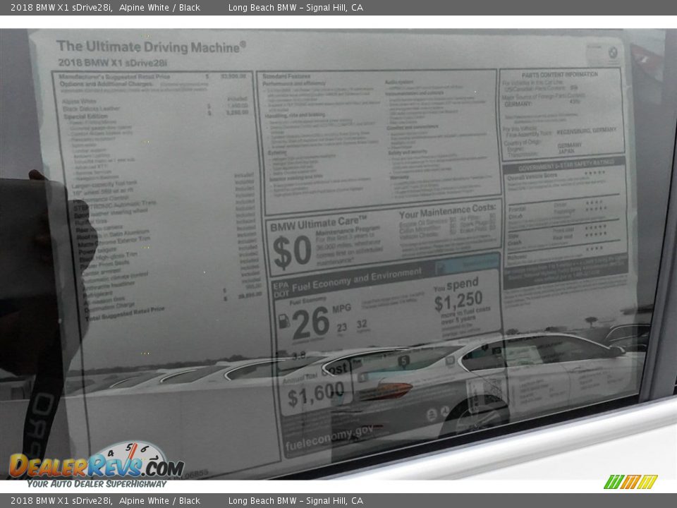 2018 BMW X1 sDrive28i Alpine White / Black Photo #10