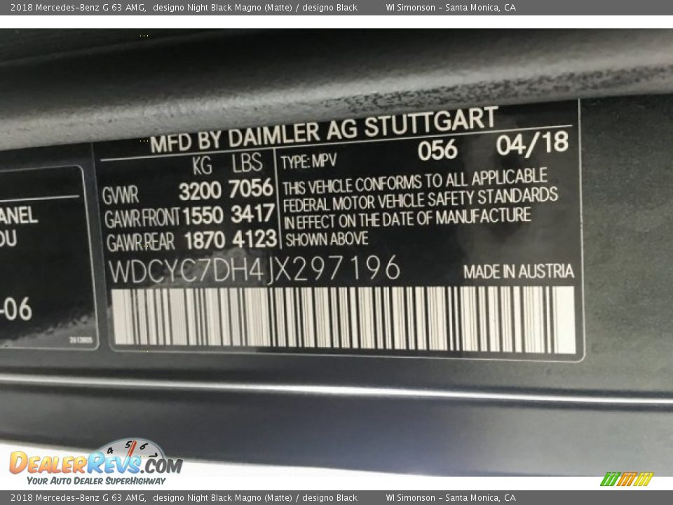 2018 Mercedes-Benz G 63 AMG designo Night Black Magno (Matte) / designo Black Photo #23