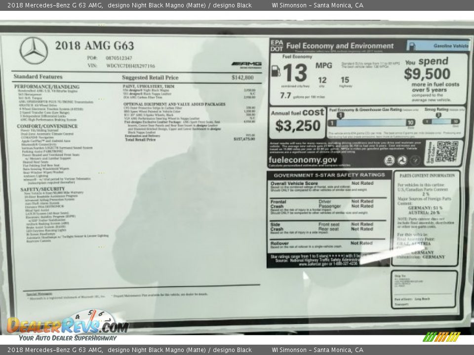 2018 Mercedes-Benz G 63 AMG designo Night Black Magno (Matte) / designo Black Photo #26