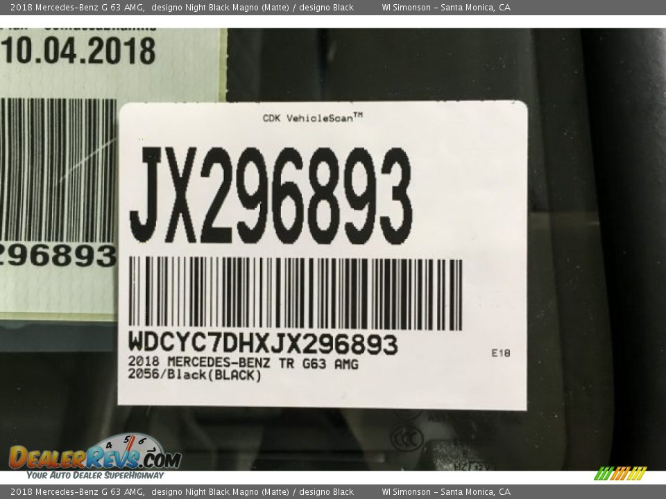 2018 Mercedes-Benz G 63 AMG designo Night Black Magno (Matte) / designo Black Photo #22