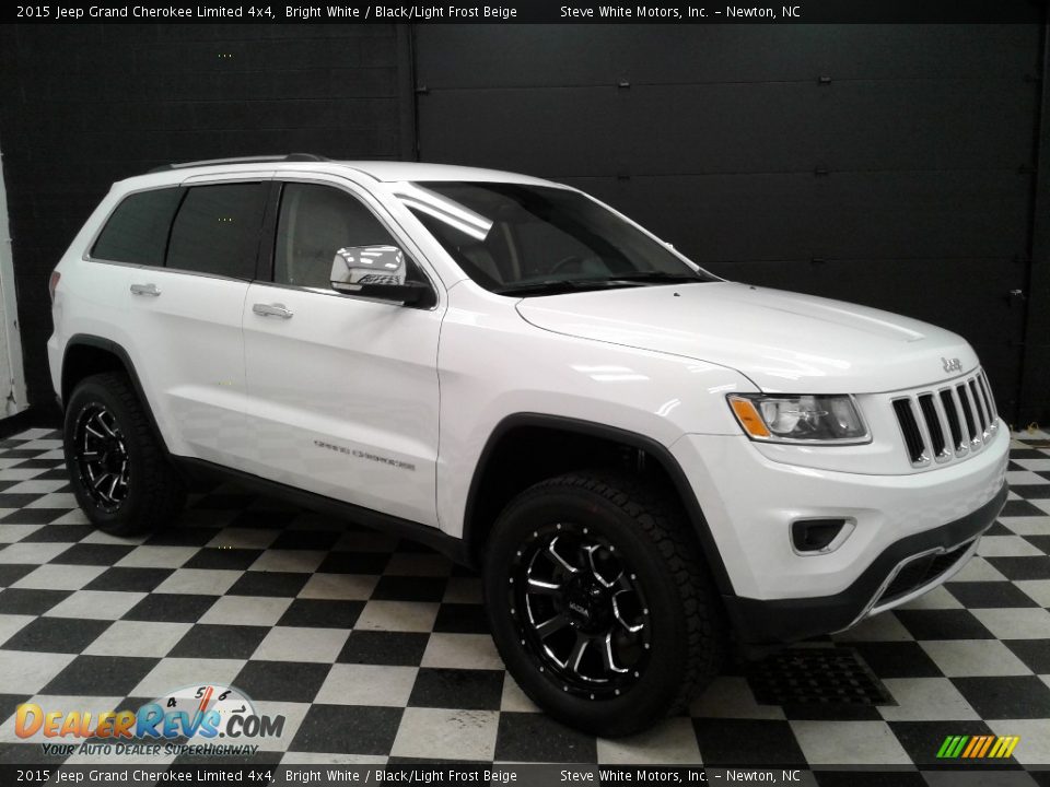 2015 Jeep Grand Cherokee Limited 4x4 Bright White / Black/Light Frost Beige Photo #4