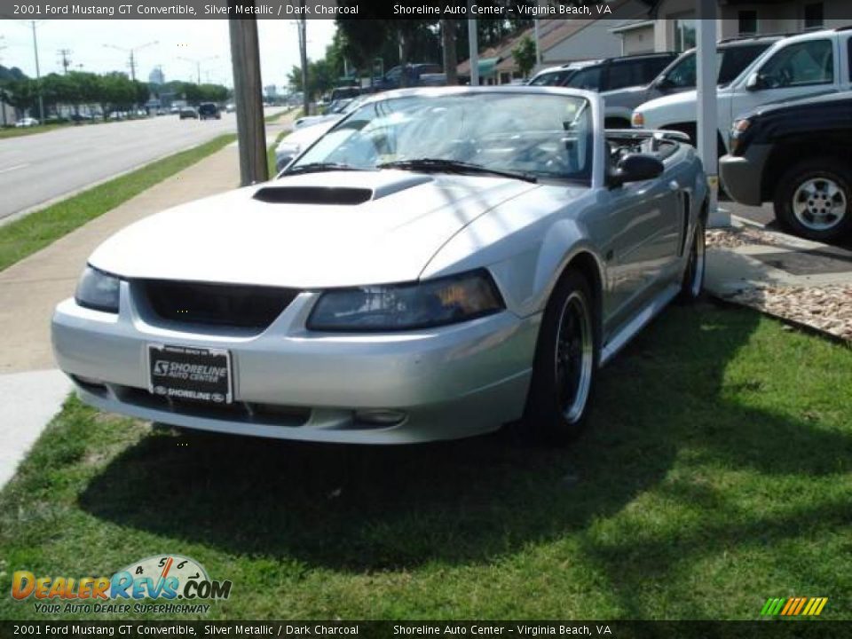 2001 Ford Mustang GT Convertible Silver Metallic / Dark Charcoal Photo #1