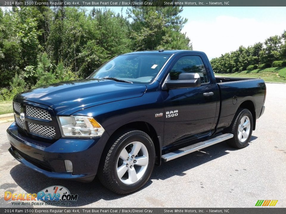 2014 Ram 1500 Express Regular Cab 4x4 True Blue Pearl Coat / Black/Diesel Gray Photo #2
