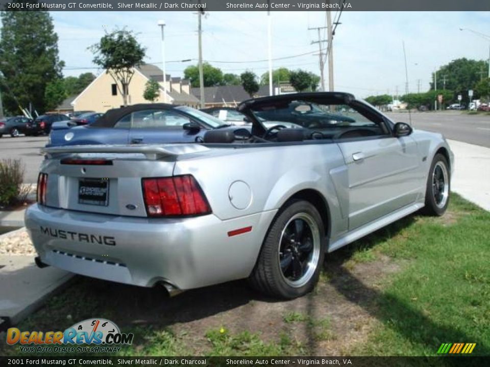 2001 Ford Mustang GT Convertible Silver Metallic / Dark Charcoal Photo #3