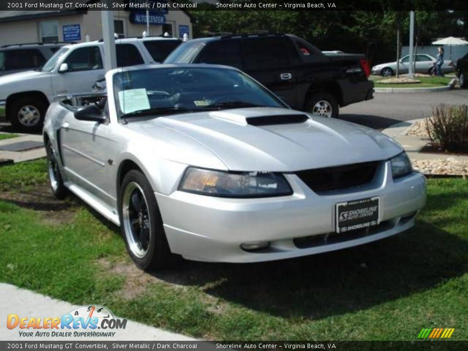 2001 Ford Mustang GT Convertible Silver Metallic / Dark Charcoal Photo #5
