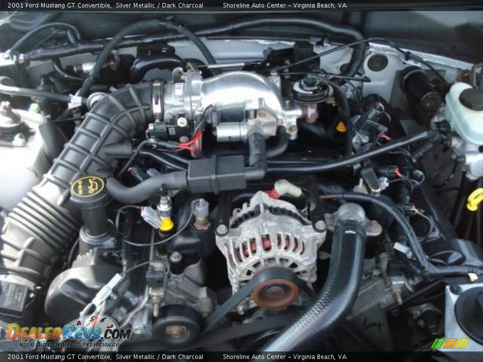 2001 Ford Mustang GT Convertible Silver Metallic / Dark Charcoal Photo #16