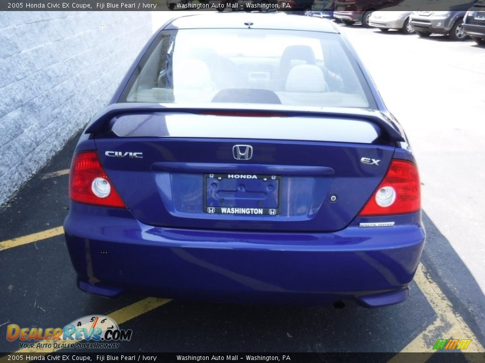 2005 Honda Civic EX Coupe Fiji Blue Pearl / Ivory Photo #8