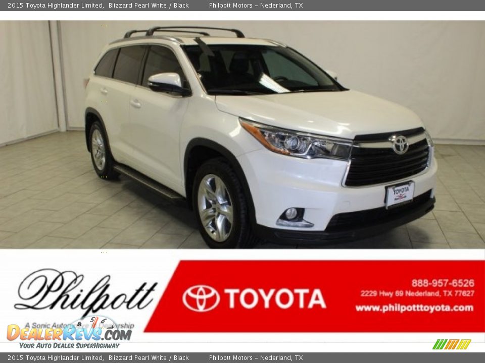 2015 Toyota Highlander Limited Blizzard Pearl White / Black Photo #1