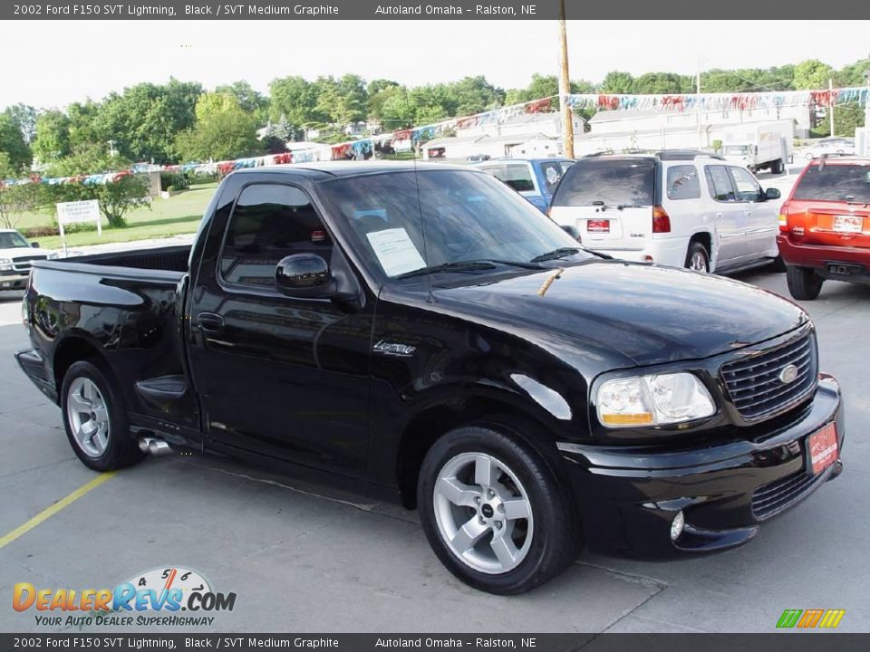 2002 Ford F150 SVT Lightning Black / SVT Medium Graphite Photo #2