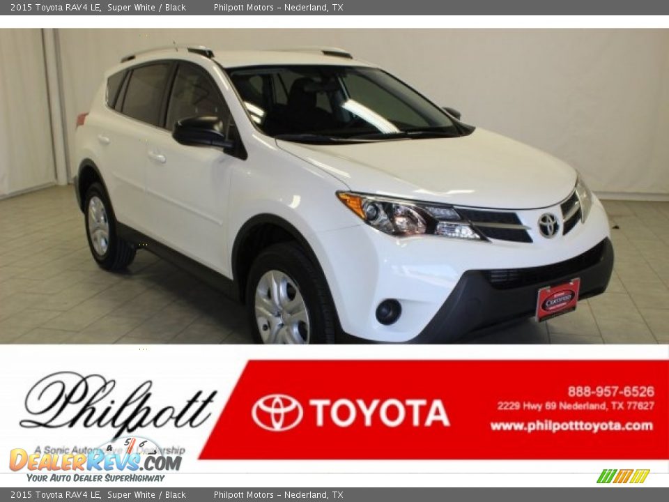2015 Toyota RAV4 LE Super White / Black Photo #1