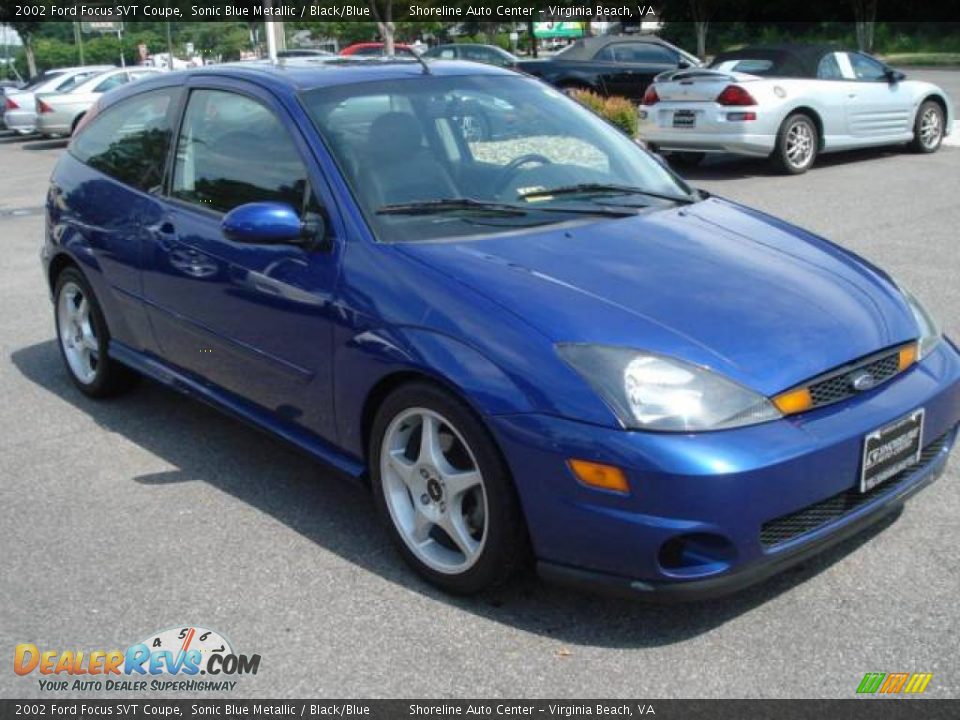 2002 Ford Focus SVT Coupe Sonic Blue Metallic / Black/Blue Photo #6