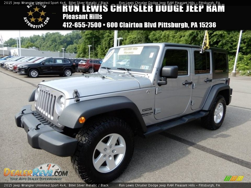2015 Jeep Wrangler Unlimited Sport 4x4 Billet Silver Metallic / Black Photo #1