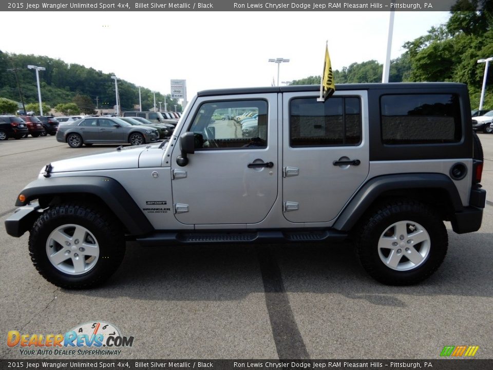 2015 Jeep Wrangler Unlimited Sport 4x4 Billet Silver Metallic / Black Photo #2