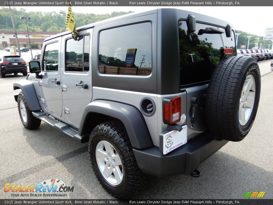 2015 Jeep Wrangler Unlimited Sport 4x4 Billet Silver Metallic / Black Photo #3