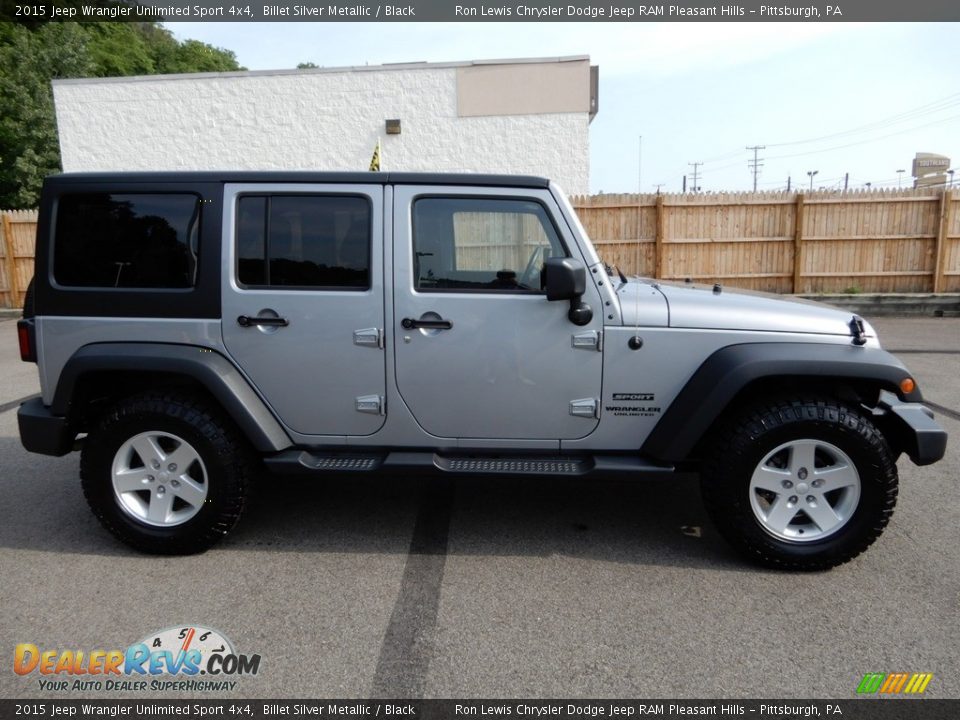 2015 Jeep Wrangler Unlimited Sport 4x4 Billet Silver Metallic / Black Photo #7