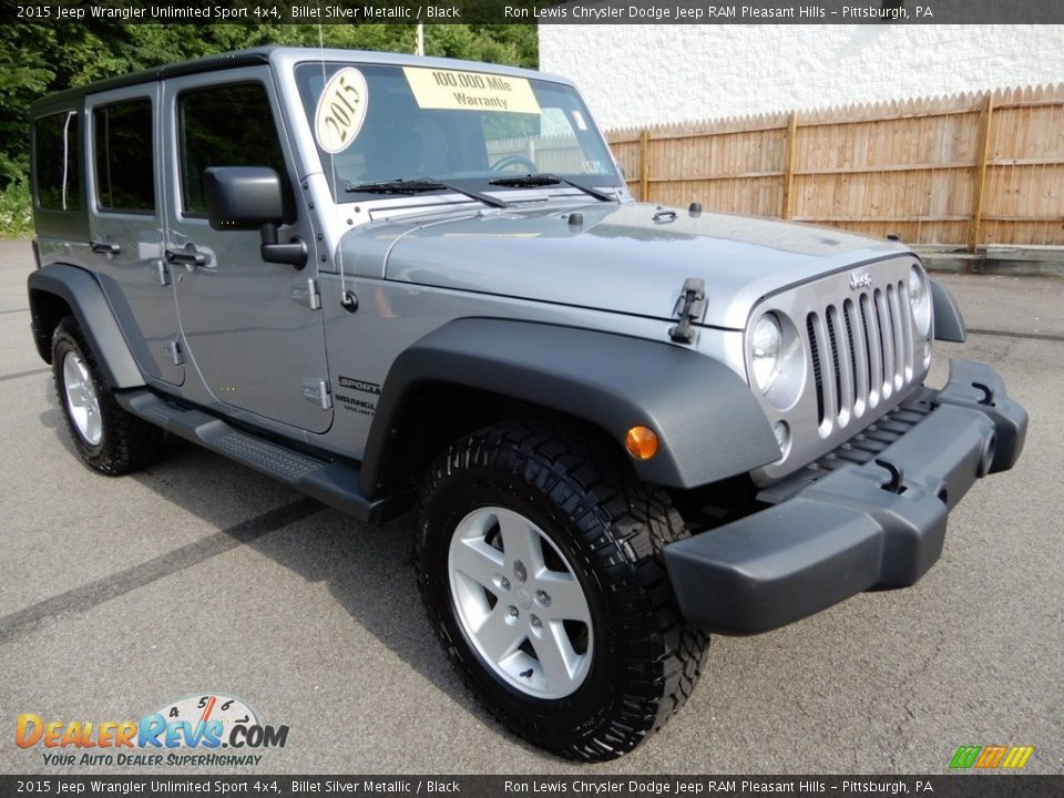 2015 Jeep Wrangler Unlimited Sport 4x4 Billet Silver Metallic / Black Photo #8
